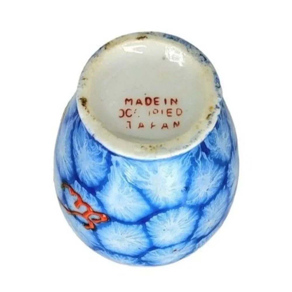 Vintage 1940s Hand Painted Miniature Porcelain Moriage Japanese Dragon Vase